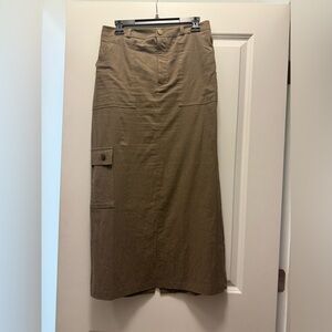 Kirious Womens 100% Cotton Cargo Style Straight Maxi Skirt Size Large